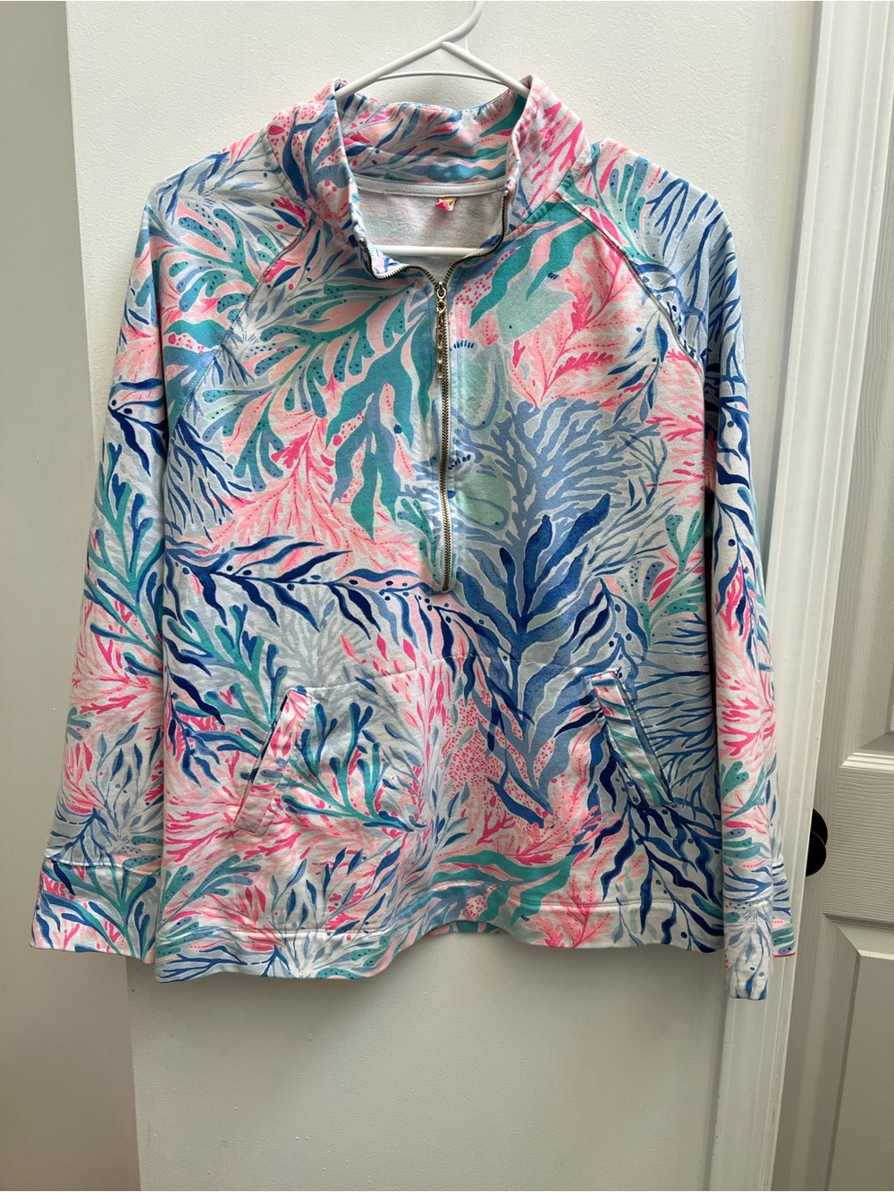 Lily Pulitzer Long Sleeve Quarter Zip Colorful Womens Size M